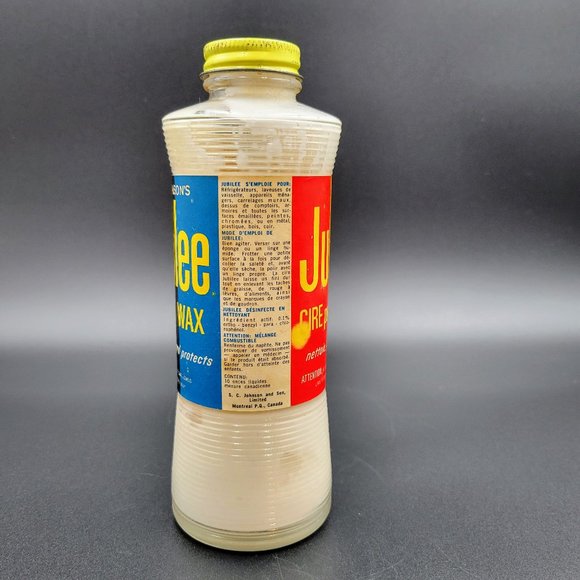 Vintage Jubilee Kitchen Wax Not Full Dried White Glass Jar SC Johnson AS IS Read - Picture 7 of 11